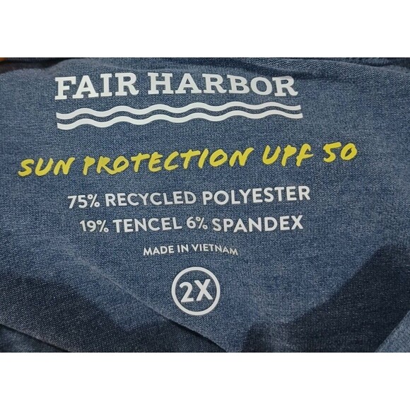 Fair Harbor The SeaBreeze Henley Top Mens LS Lightweight UPF Shirt Mens 2X - Picture 3 of 6